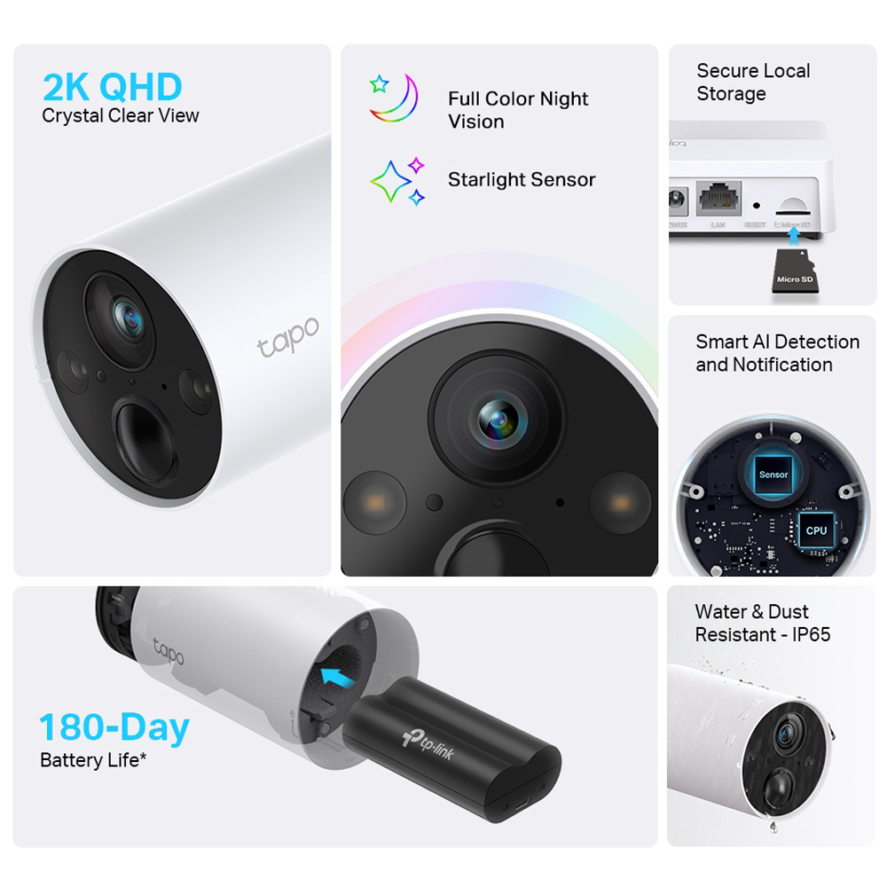 Camara Seguridad Ip Cloud Tapo C420s2 2k Qhd Kit 2 + Hub Tp-link