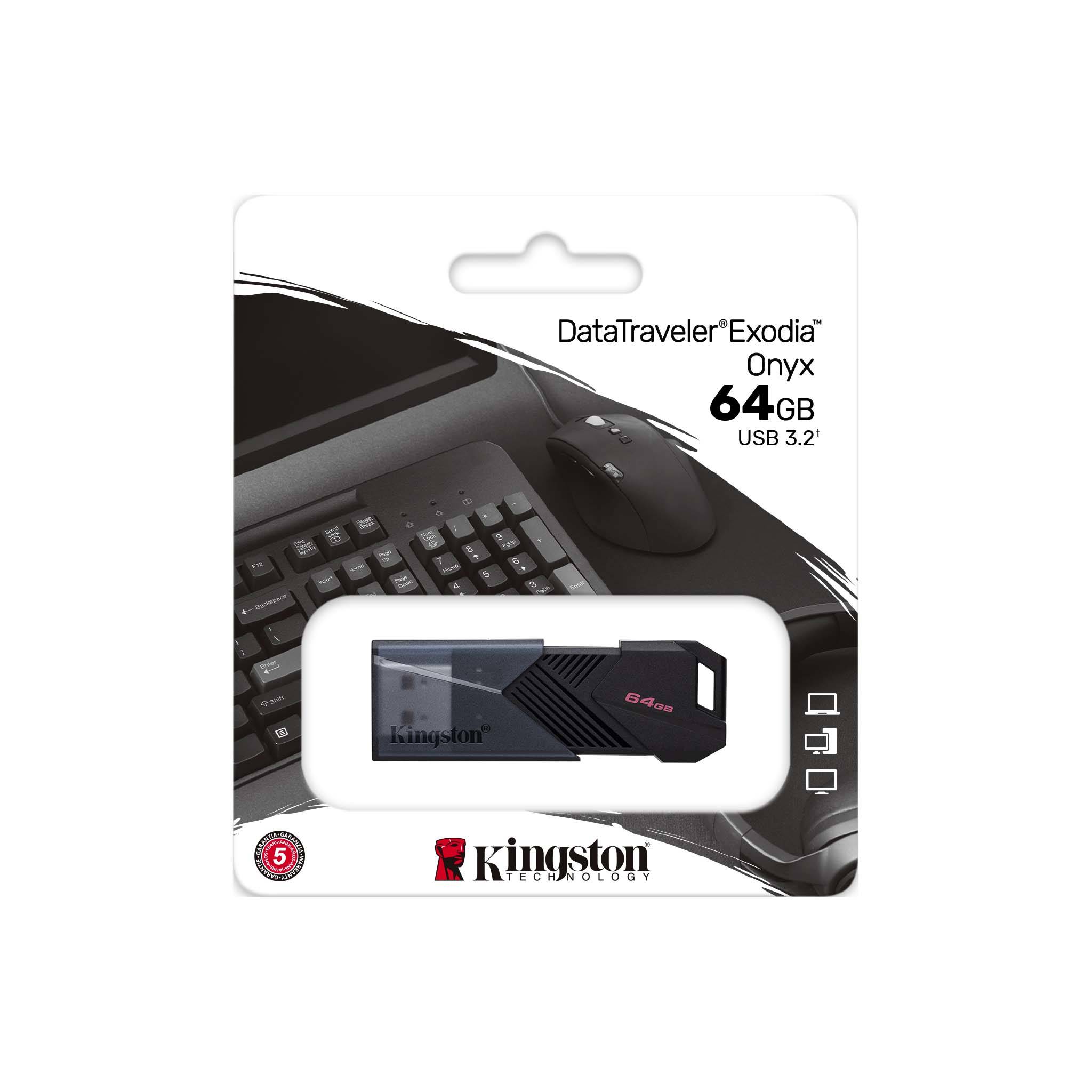 Pendrive 64gb Dt Exodia Onyx Usb 3.2 Black Kingston
