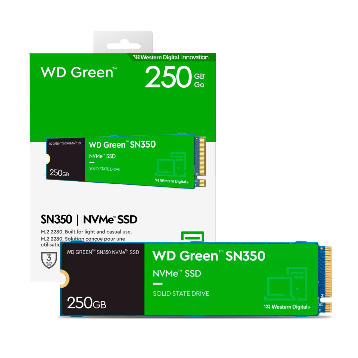 Disco Ssd 250gb Sn350 M.2 Nvme Green Wd