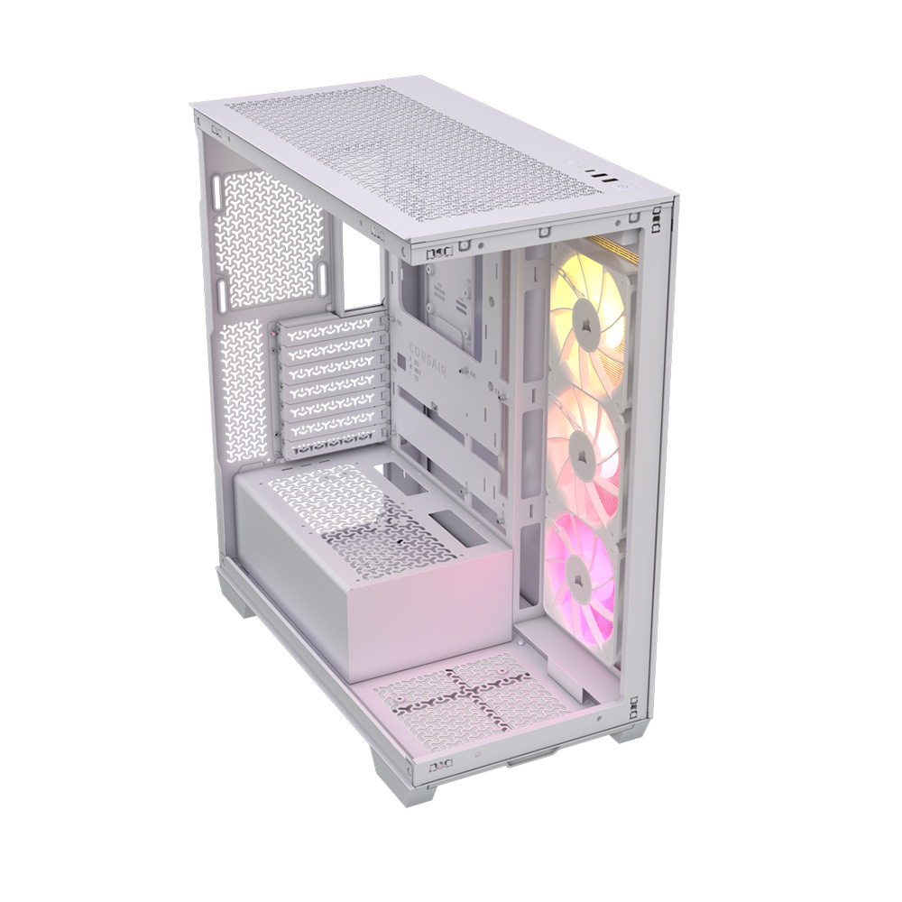 Gabinete 3500x Argb Tg Fan X3 White Corsair