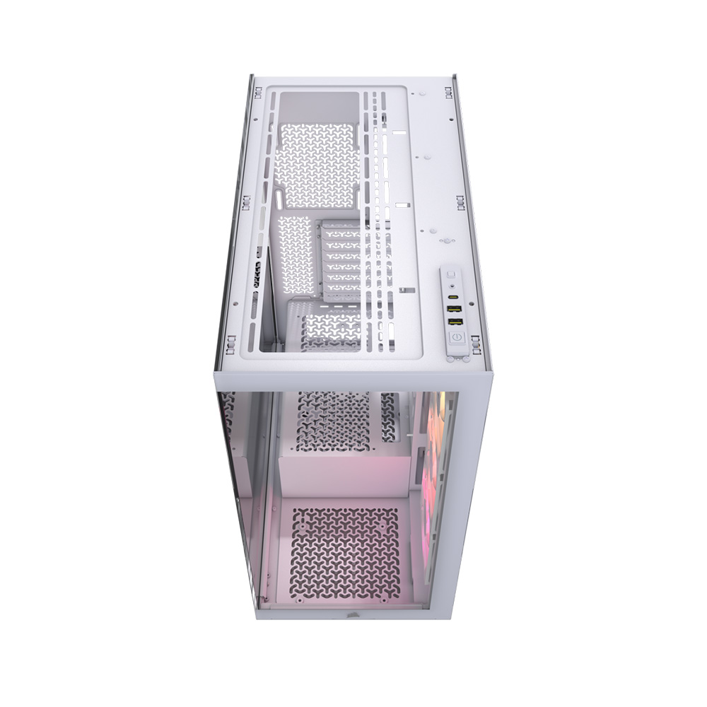 Gabinete 3500x Argb Tg Fan X3 White Corsair