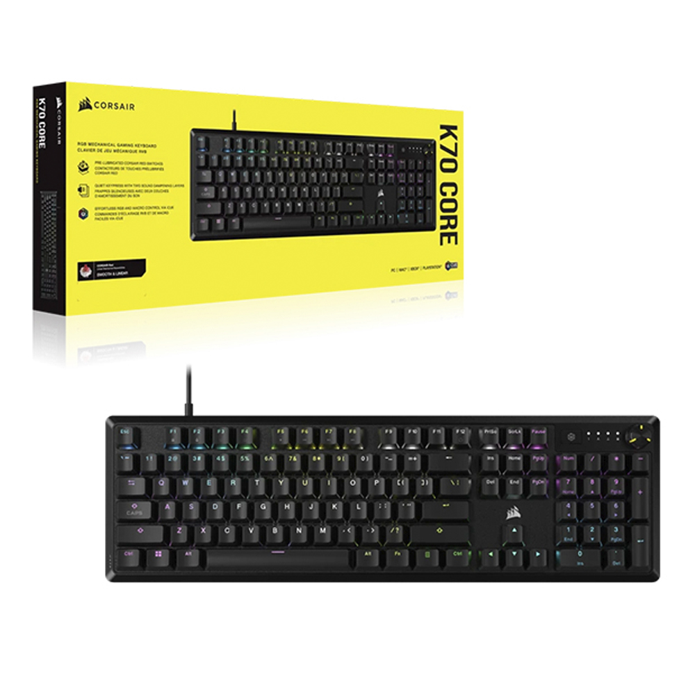 Teclado K70 Core Rgb Black Esp Mlx Red Corsair