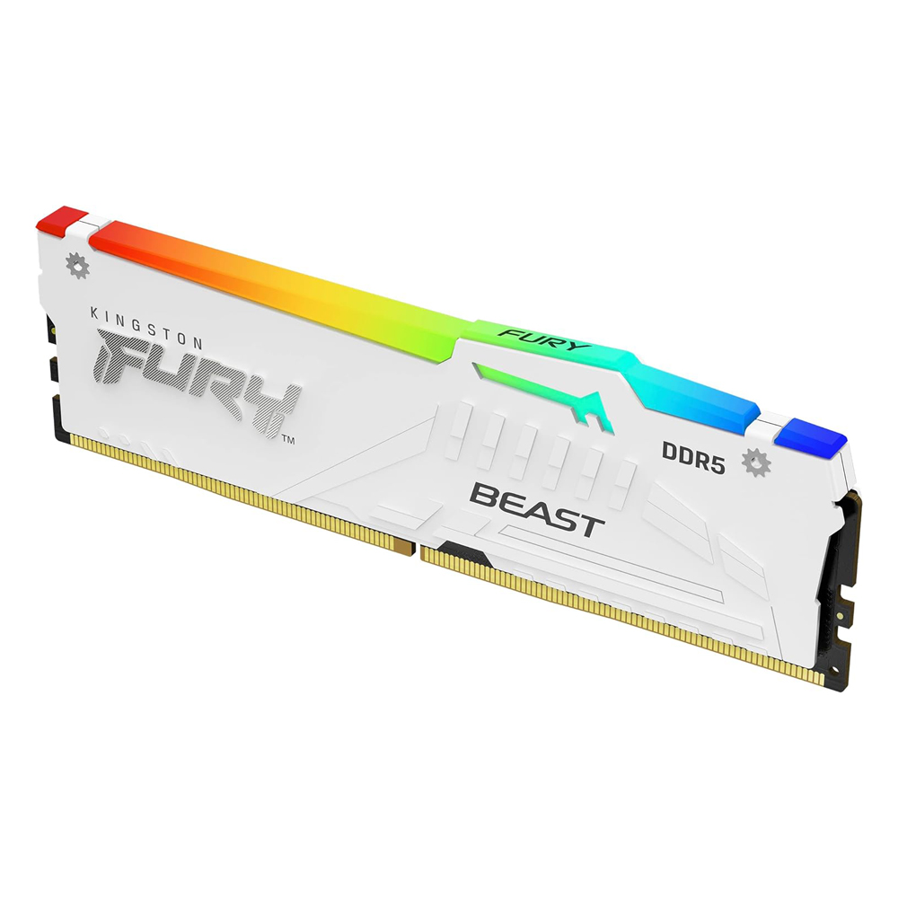 Memoria 32gb 2x16 6000mhz Ddr5 Fury Beast White Rgb Expo Kingston