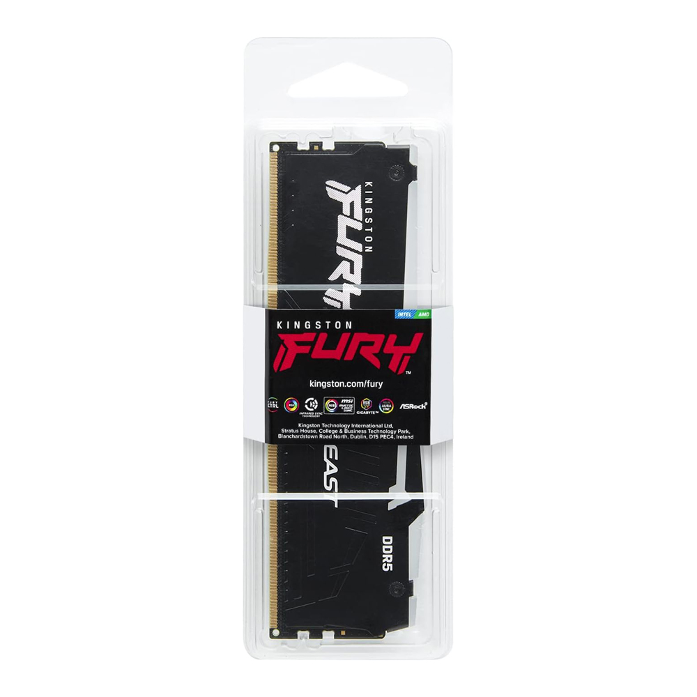 Memoria 32gb 5200mhz Ddr5 Fury Beast Black Rgb Kingston