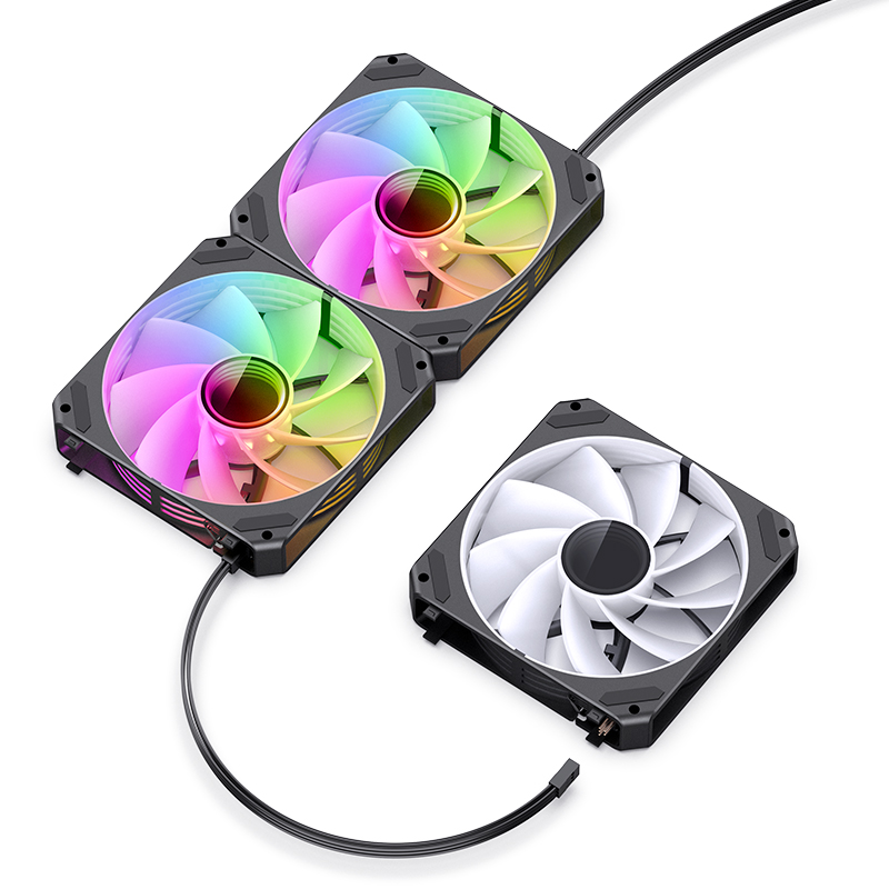 Cooler Fan Zg-120br Pack X3 Reversed 120mm Argb Black Jonsbo