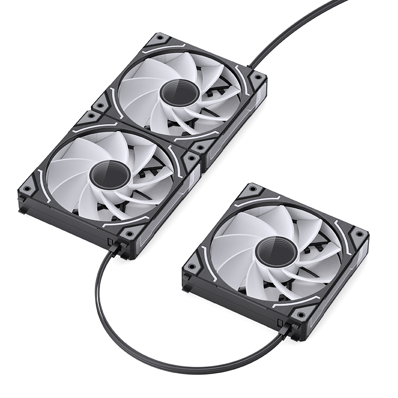 Cooler Fan Zh-120br Pack X3 Reversed 120mm Argb Black Jonsbo