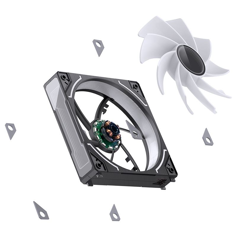 Cooler Fan Zh-120br Pack X3 Reversed 120mm Argb Black Jonsbo