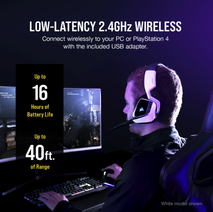 Auricular Gamer Corsair VOID RGB Elite Wireless 7.1 Surround Carbon