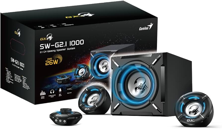 Parlantes Genius Sw-g2.1 1000 Gx Gaming Megasoft Caballito Negro