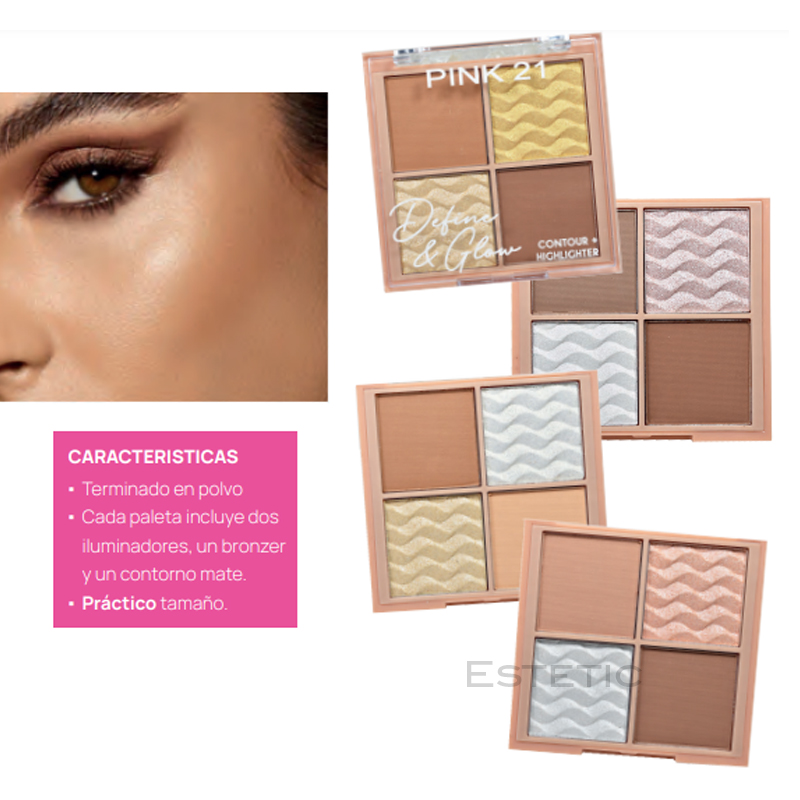 Contorno + Iluminador Define & Glow Pink 21