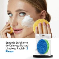 Pack x2 Esponjas Exfoliante Celulosa Natural Limpieza Facial