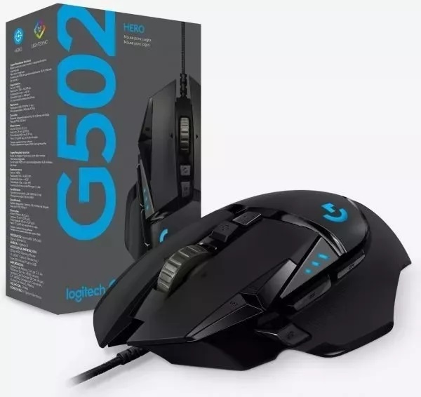 Mouse Logitech G502 Hero 25600 DPI 11 Botones programables RGB