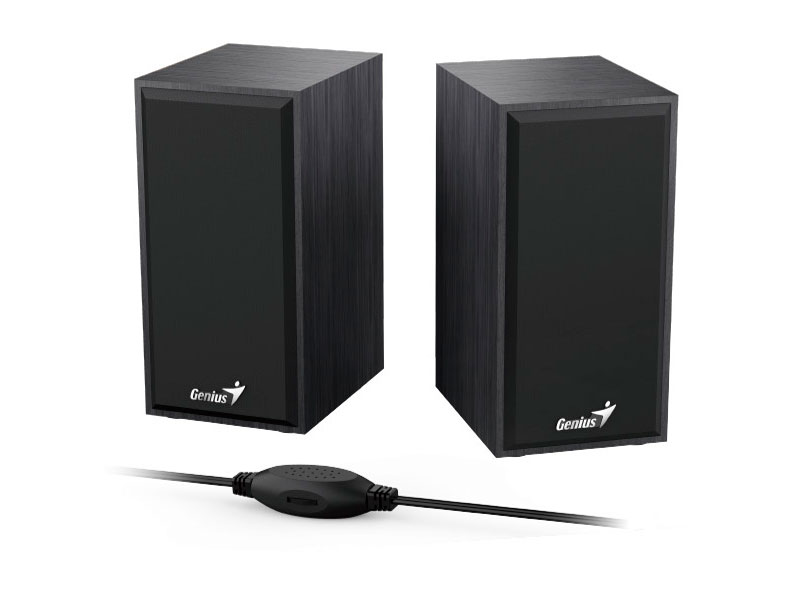 Parlantes Genius caja de madera SP-HF180 USB color Negro