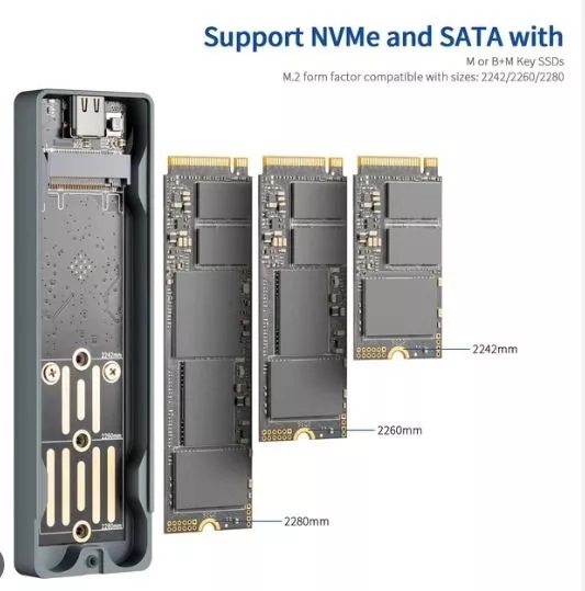 Carry Disk M2 SATA y NVME SSD Hiksemi 10 Gbps USB