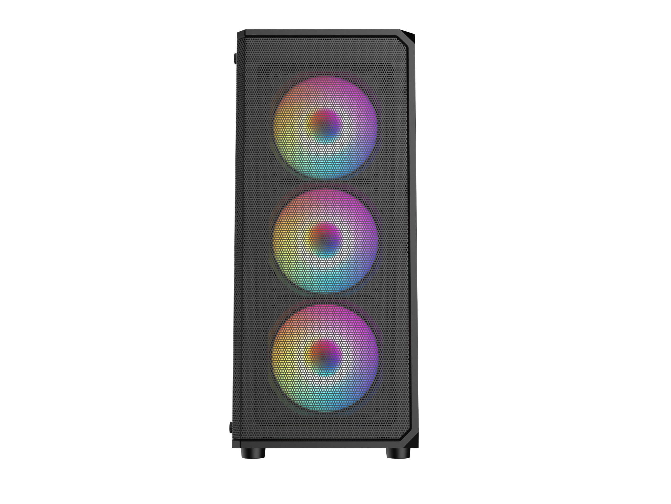 Gabinete SYX EQS10 con vidrio templado lateral y 3 FAN ARGB