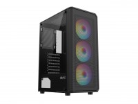 Gabinete SYX EQS10 con vidrio templado lateral y 3 FAN ARGB