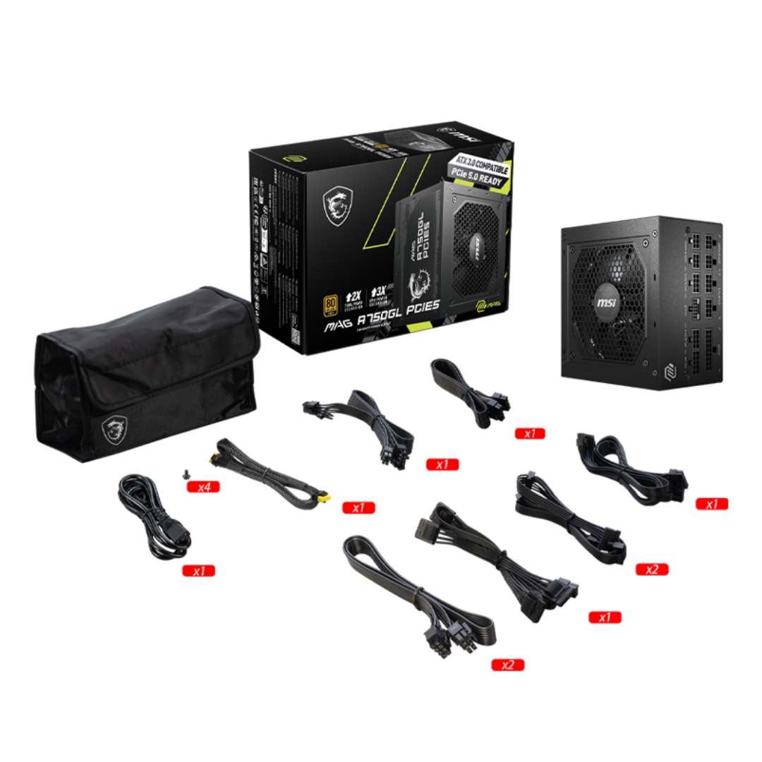 Fuente Msi Mag A750gl 750w 80 Plus Gold Full Modular Pcie 5.0