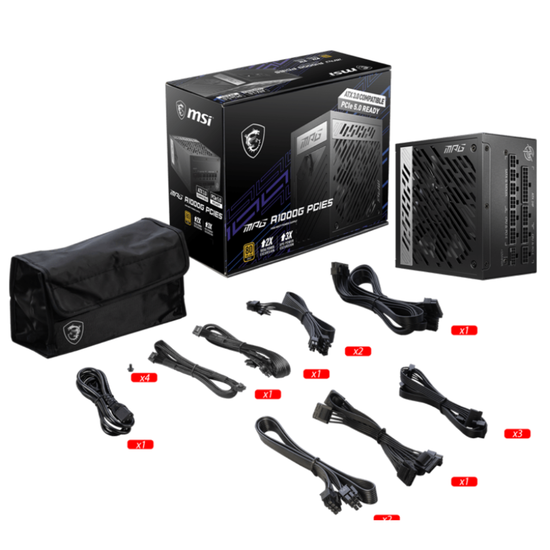 Fuente Msi Mpg A1000g 1000w 80 Plus Gold Full Modular Pcie 5.0
