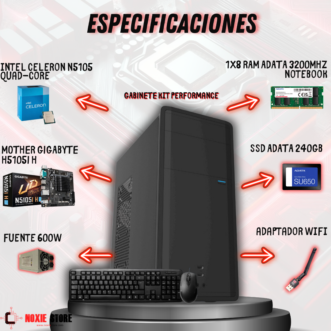 Pc Escritorio Intel Quad-core | 8 Gb | 240gb | Wifi