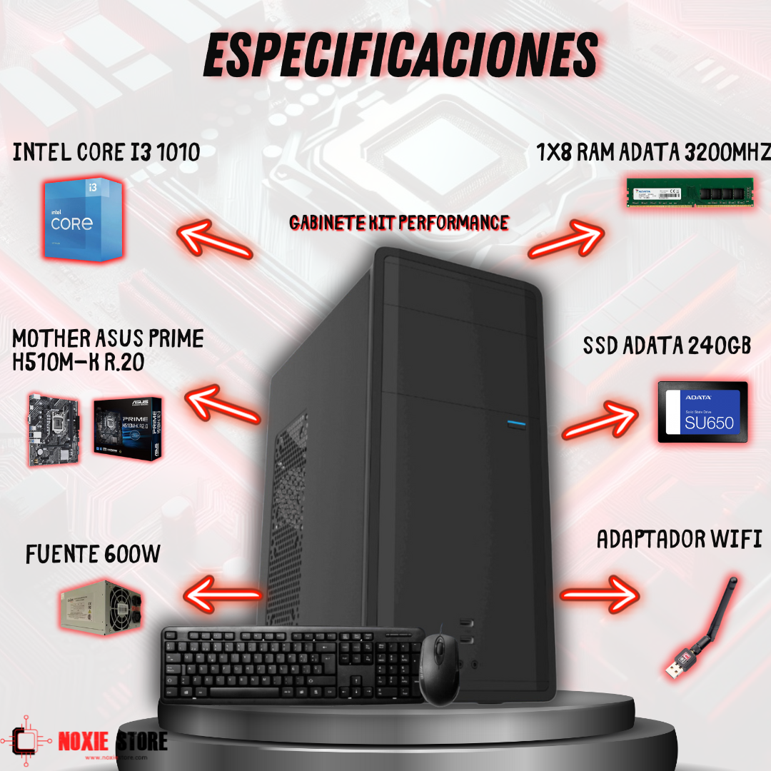 Pc Escritorio Intel Core I3 10105 | 8 Gb | 240gb Ssd | Wifi