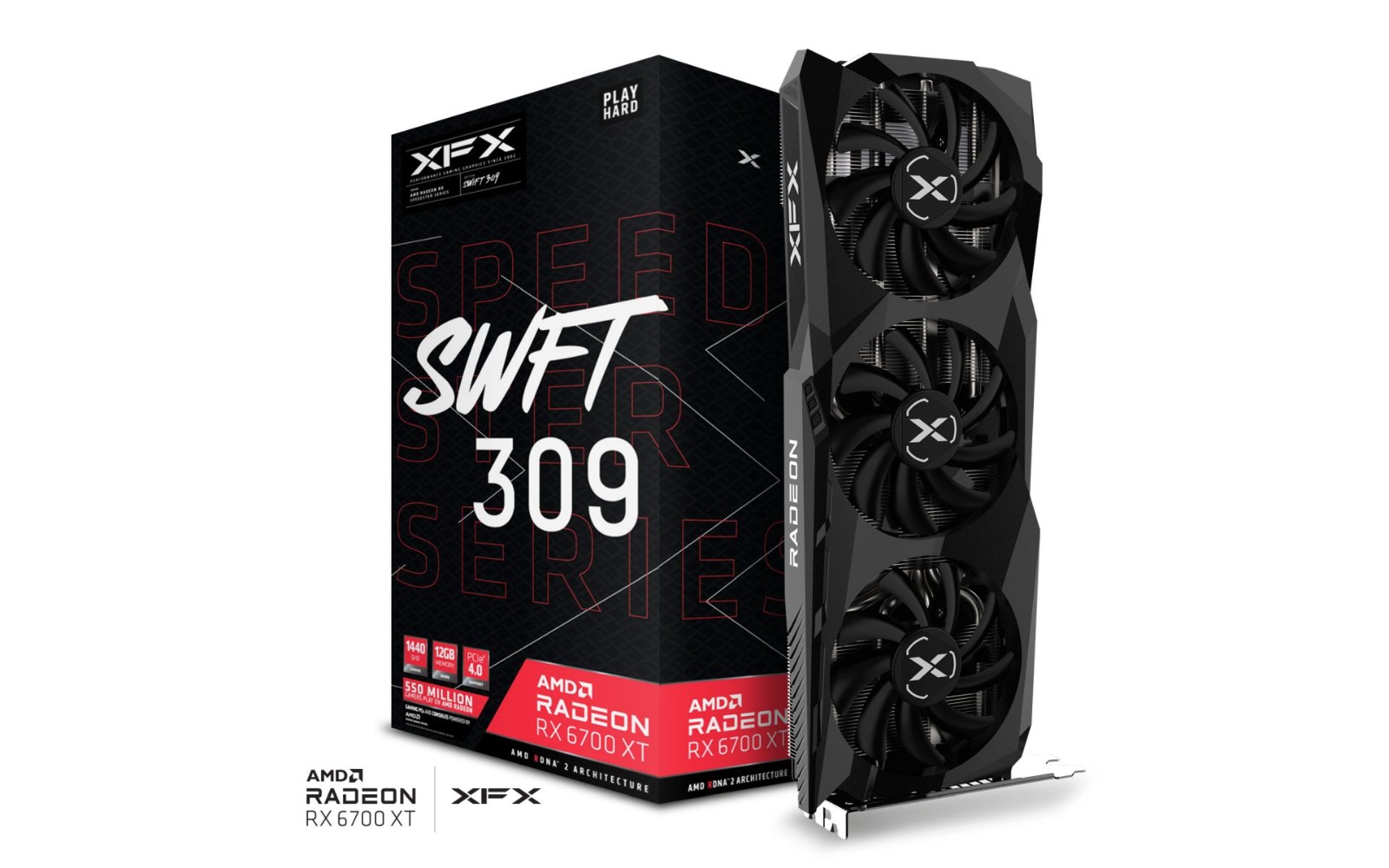 OUTLET PLACA DE VIDEO XFX RX 6700 XT CORE SPEEDSTER SWFT 309 12GB