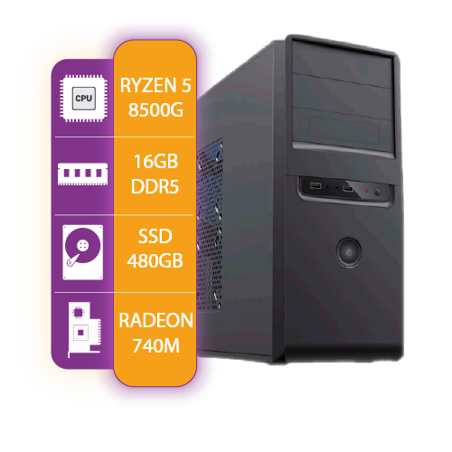 Pc Armada Gamer Ryzen 5 8500G | 16GB RAM | 480GB