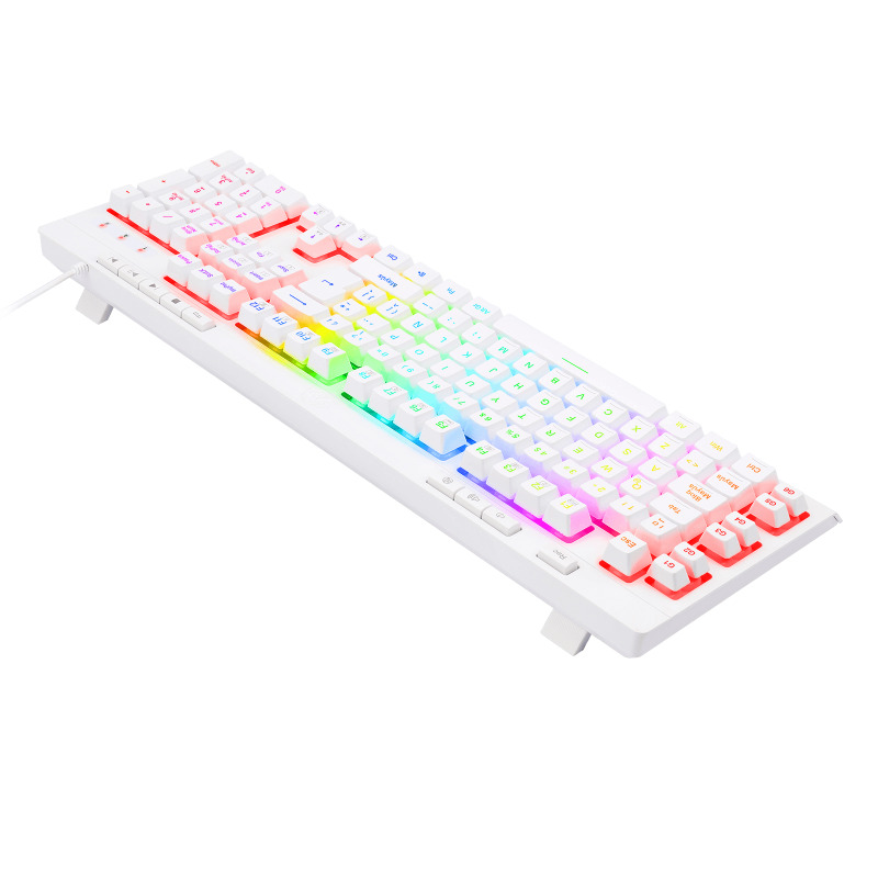 Perifericos Teclado Gamer REDRAGON SHIVA WHITE SPANISH DESCANSA MUÑECAS K512WRGB-SP/BLANCO/MEM