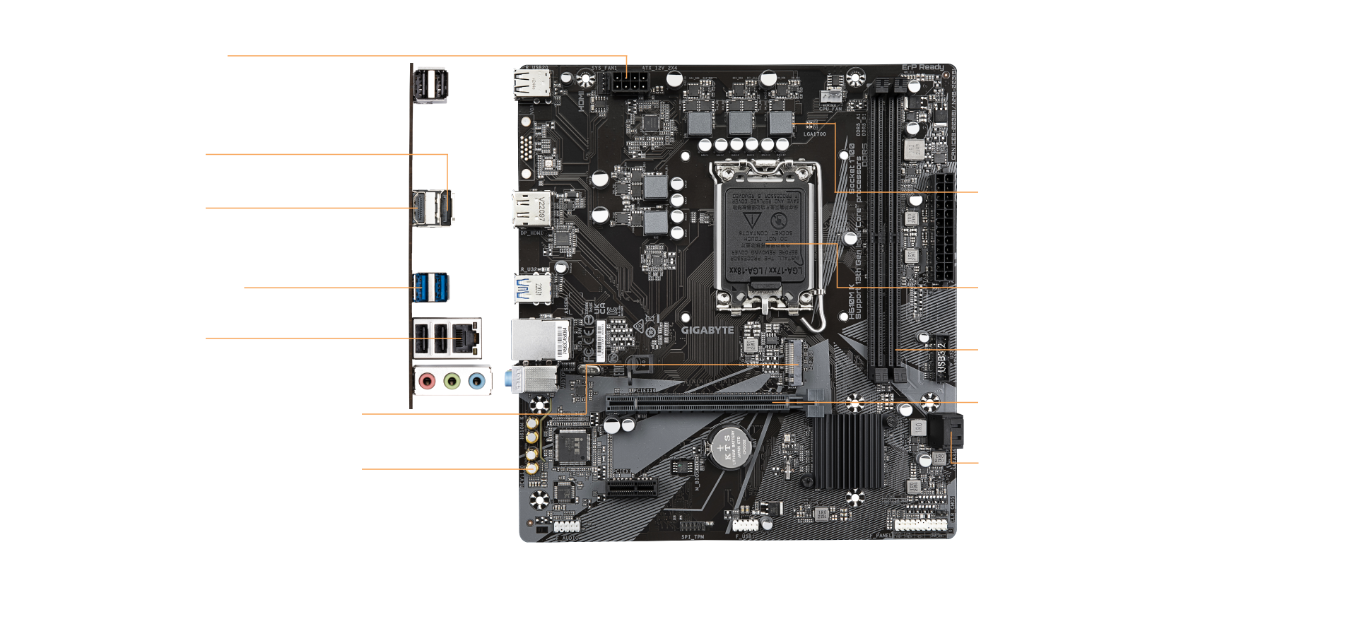 Motherboard Intel GIGABYTE H610M K V2 H610M K V2 LGA1700 DDR5