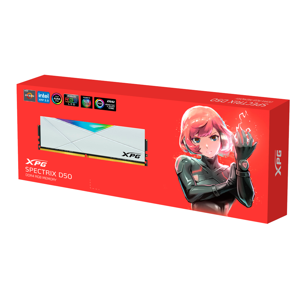 Memoria Ram Xpg Ddr4 16GB 3200Mhz Spectrix D50 Blanca Rgb